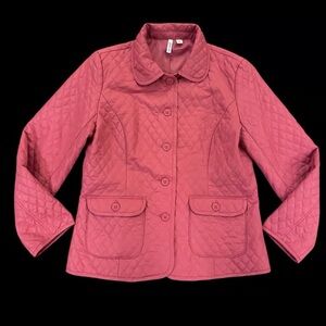 St. John's Bay Women's Rose Pink Quilted Jacket - Medium